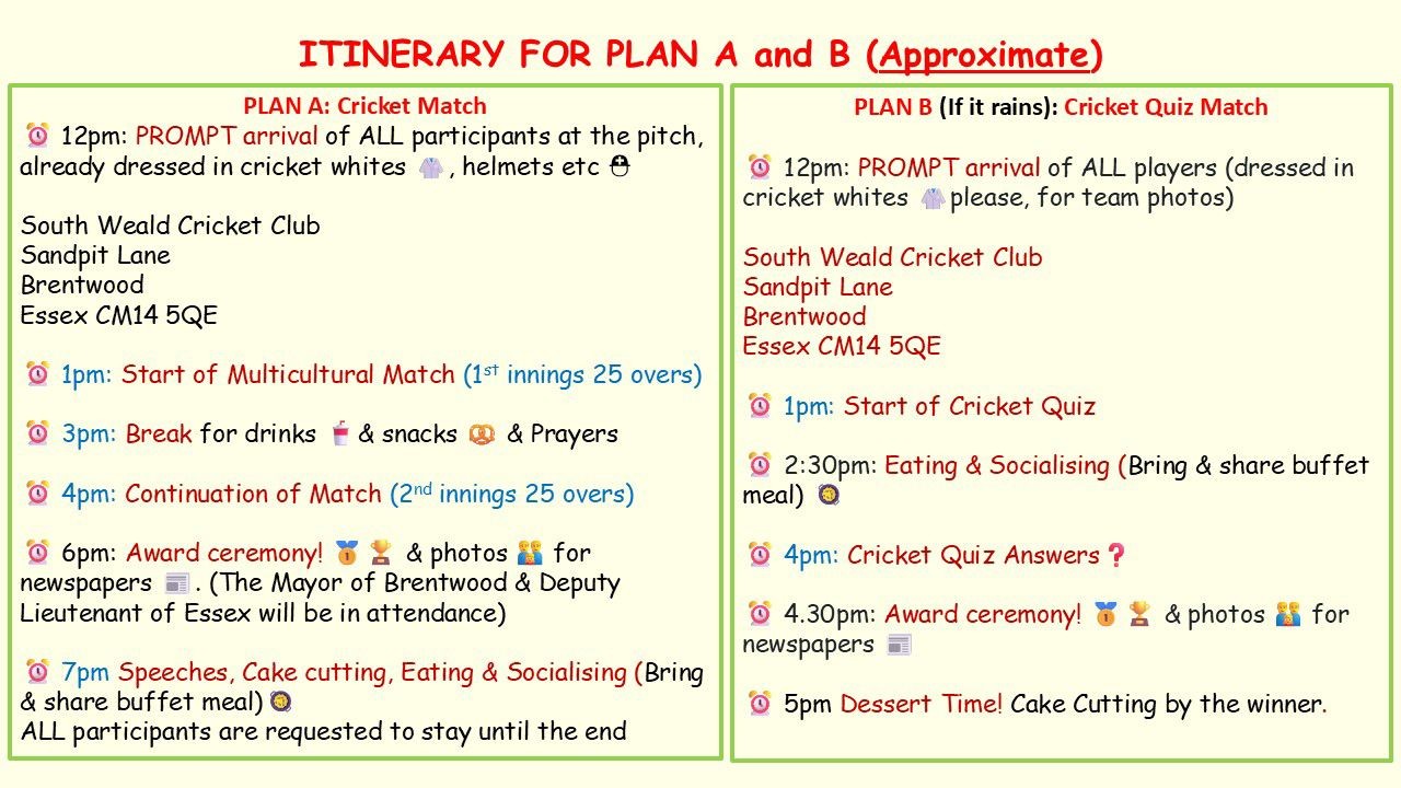 cricket match itinerary Poster